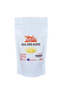Toz Sığır Jelatini Sertifikalı Yenilebilir 200 gr (%100 SAF SIĞR, DOMUZ İÇERMEZ) ürün fotoğrafı