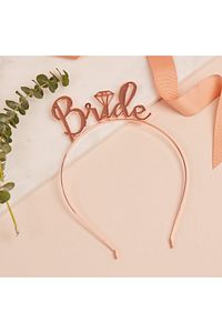 Bride Yazılı Metal Taç Rose Gold Renkli Bakır Renginde Bekarlığa Veda Partisi Konsepti Kaliteli Taç ürün fotoğrafı