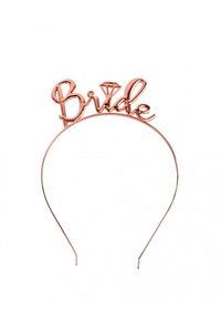 Bride Yazılı Metal Taç Rose Gold Renkli Bakır Renginde Bekarlığa Veda Partisi Konsepti Kaliteli Taç ürün fotoğrafı