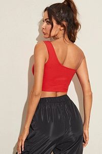 Kadın Kırmızı Tek Omuz Crop Büstiyer ürün fotoğrafı