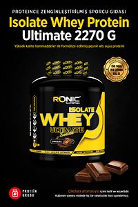 Isolate Whey Protein Tozu Ultimate 2270 G Kas Yapılanmasına Yardımcı Protein Tozu (ÇİKOLATA AROMALI) ürün fotoğrafı