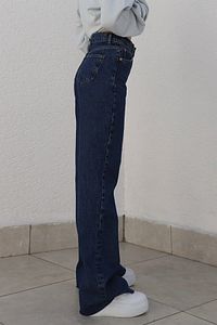 Camelia Gold Ikon 90's Füme Likralı Süper Extra Yüksek Bel Palazzo Salaş Jean Pantolon ürün fotoğrafı