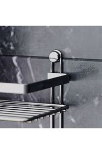 3 Katlı Kancalı Banyo Rafı - Siyah ürün fotoğrafı