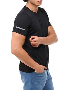 Erkek Nem Emici Hızlı Kuruma Atletik Teknik Performans T-shirt ürün fotoğrafı