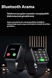 Akıllı Saat Türkçe Menülü Nabız&tansiyon Ölçer Arama Özellikli Ios&anroid Çift Tuş ürün fotoğrafı