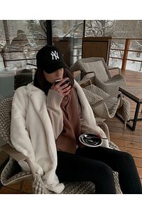 Unisex Beyzbol Ny Şapka Siyah - Beyaz ürün fotoğrafı