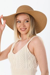 Kadın Hasır Plaj Şapkası Sv1005-12 ürün fotoğrafı