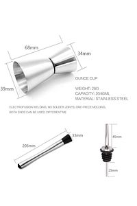 Kokteyl Seti, Kokteyl Hazırlama Seti, Shaker Seti, Bar Boston Shaker Set 6 Parça ürün fotoğrafı