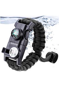 Out-4300 Paracord Hayatta Kalma Bilekliği Siyah ürün fotoğrafı