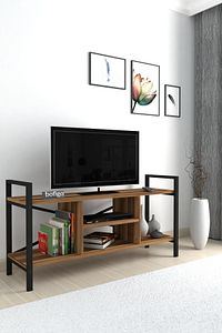 Tv Sehpası Raflı Tv Ünitesi Televizyon Sehpası Ceviz ürün fotoğrafı