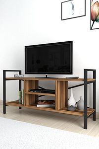 Tv Sehpası Raflı Tv Ünitesi Televizyon Sehpası Ceviz ürün fotoğrafı