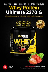 Whey Protein Tozu Ultimate 2270 G Kas Yapılanmasına Yardımcı Protein Tozu (ÇİLEK AROMALI) ürün fotoğrafı