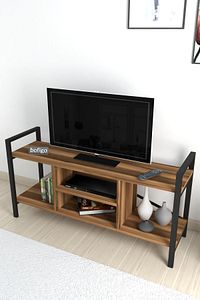 Tv Sehpası Raflı Tv Ünitesi Televizyon Sehpası Ceviz ürün fotoğrafı