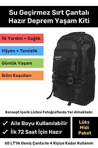 Orijinal Midi Plus Paket Tam Kapsamlı Hazır Deprem Çantası Afet Için Ilk Yardım Acil Durum Seti ürün fotoğrafı