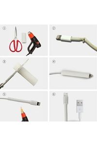 Iphone Uyumlu Şarj Kablosu Koruyucu Makaron 12 Adet 6 cm ürün fotoğrafı