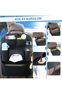 Araç Içi Koltuk Arkası Eşya Düzenleyici Ceplik Çanta Araba Oto Seyahat Organizeri Toplayıcı Keçe ürün fotoğrafı