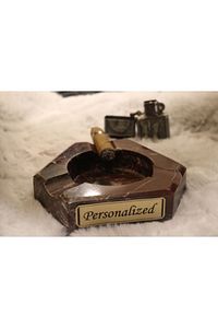 Kişiselleştirilebilir - Cherry Rot Mermer - Lüks Dekoratif El Yapımı  Üçgen Puro Küllüğü ürün fotoğrafı