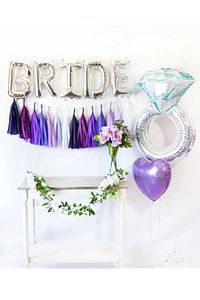 Bride Yazılı Folyo Balon Konsept Gümüş Renkli Gri Bekarlığa Veda Partisi Temalı Büyük Balon ürün fotoğrafı