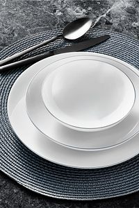 Atina 18 Parça 6 Kişilik Bone Yemek Takımı Gümüş ürün fotoğrafı