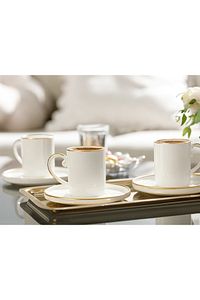 Marella Porselen 6 Kişilik Kahve Fincan Takımı 85 ml Gold ürün fotoğrafı