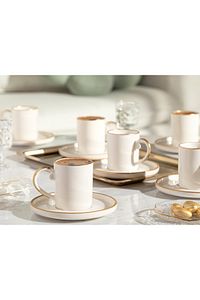 Marella Porselen 6 Kişilik Kahve Fincan Takımı 85 ml Gold ürün fotoğrafı