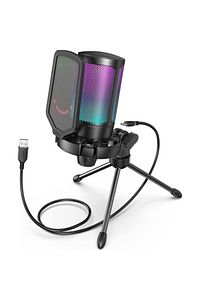 Ampligame A6v Yayıncı  Oyuncu  Podcast  Youtuber Rgb Usb Mikrofon ürün fotoğrafı