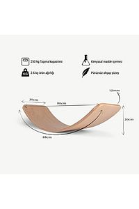 Denge Tahtası Balance Board Doğal Ahşap Çocuk Oyuncak ürün fotoğrafı