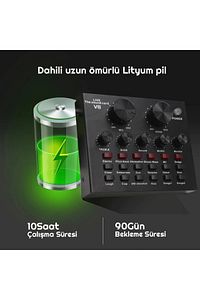 V8 Profesyonel Harici Canlı Yayın Ses Kartı Mikrofon Mikseri ürün fotoğrafı