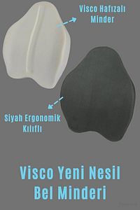 Visco Yeni Nesil Bel Omurga Sırt Minderi Ortopedik Yastık Siyah/bordo/gri ürün fotoğrafı
