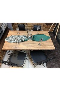 Masa Sandalye Takımı Atlantik Çam 70x*110 cm Masa 4sandalye Seti Sırt Minderli ürün fotoğrafı