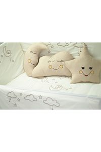 Bebek Uyku Seti Nevresim Takımı 60x120 Cloudy Krem ürün fotoğrafı