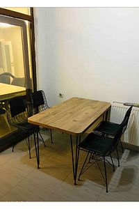 Masa Sandalye Takımı Atlantik Çam 70x*110 cm Masa 4sandalye Seti Sırt Minderli ürün fotoğrafı