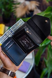 Colombia Vegan Deri Bozuk Para Gözlü Bol Kartlıklı Mini Siyah Kadın Cüzdanı ürün fotoğrafı