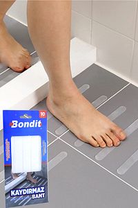 Bondit Banyo Mutfak Fayans Merdiven Kaygan Zemin Kaymaz Bandı Kaydırmazlık Bant 2x20cm ürün fotoğrafı