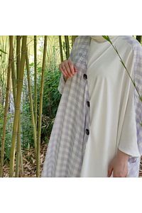 Hamile Giyim Lila Renk Tesettür Panço Kimono Kadın Pareo Uzun Hırka ürün fotoğrafı