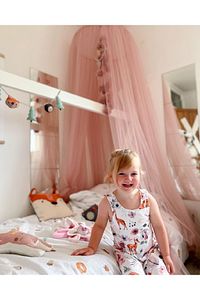 Gg Baby Lüks Tavandan Asmalı Pudra Pembe Ponponlu Beşik Cibinlik ürün fotoğrafı