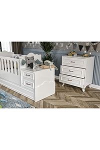 Kartopu Country Tarzı Bebek Odası Takımı Beyaz - 3 Parçalı Tamamı 1. Kalite Mdf ürün fotoğrafı