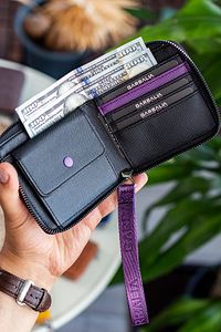 Nora El Saplı Fermuarlı Mürdüm Renk Bozuk Para Gözlü Kadın Cüzdanı ürün fotoğrafı
