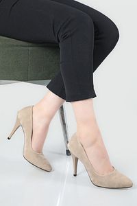 11 Cm Topuklu Stiletto Ten Süet Kadın Ayakkabı Sitare 09 ürün fotoğrafı