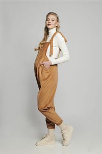 Johana Camel Konforlu Kadife Hamile Salopet ürün fotoğrafı