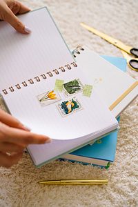 15x15 Cm Kare 2'li Set Spiralli Çizgili Tarihsiz Not Defteri Papatya ürün fotoğrafı
