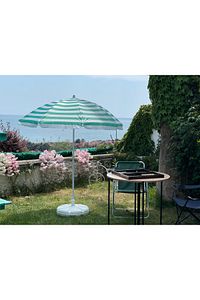 Renkli 8 Telli Eğilebilir Plaj Balkon Deniz Bahçe Şemsiyesi 180 Cm Polyester Kumaş ürün fotoğrafı