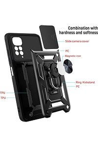 Redmi Note 11 Pro & 12 Pro 4g Kılıf Kamera Korumalı Sürgülü Yüzüklü Armor Military Tank ürün fotoğrafı