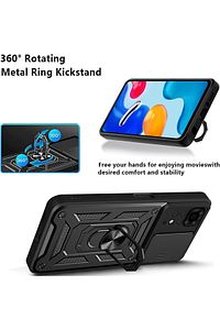 Redmi Note 11 Pro & 12 Pro 4g Kılıf Kamera Korumalı Sürgülü Yüzüklü Armor Military Tank ürün fotoğrafı