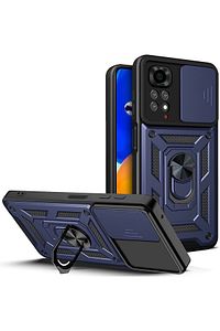 Redmi Note 11 Pro & 12 Pro 4g Kılıf Kamera Korumalı Sürgülü Yüzüklü Armor Military Tank ürün fotoğrafı