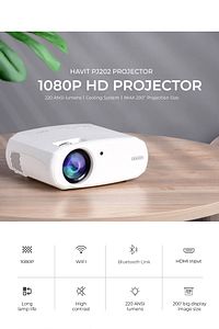 Pj202 Full Hd 1080p Taşınabilir Projeksiyon Cihazı - Wifi, 220 Ansi, Bluetotoh, Screen Mirror ürün fotoğrafı