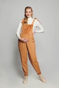 Johana Camel Konforlu Kadife Hamile Salopet ürün fotoğrafı