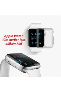 Apple Watch 40 Mm Uyumlu Şeffaf Silikon Kılıf 40mm Watch Tam Koruma Koruyucu ürün fotoğrafı