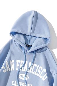 Unisex Bebe Mavisi San Francisco Baskılı Oversize Kapüşonlu ürün fotoğrafı
