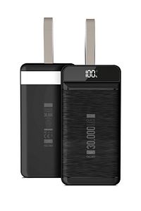 30.000 mAh PD 22.5 W Hızlı Şarj Gerçek 30.000 mAh Garantili Led Fener Dijital QC30 Siyah Powerbank ürün fotoğrafı